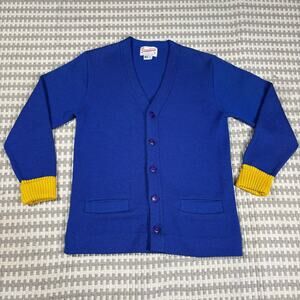Vintage 1950s Broadway Knitting Mills 100% Virgin Wool Varsity Cardigan Sweater